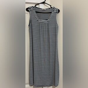 Bearsland Women’s Maternity Nursing Breastfeeding Striped Sleeveless Midi Dress